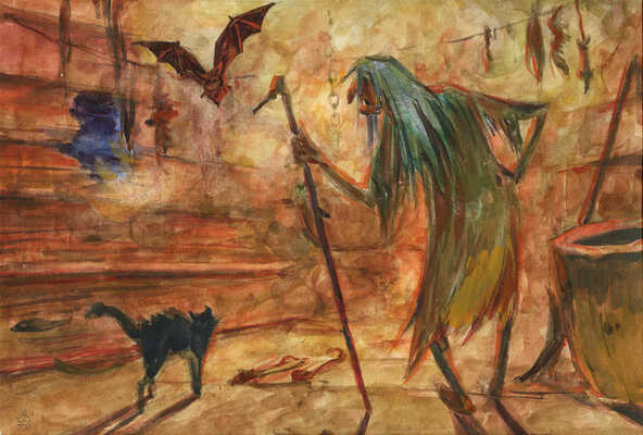 Шипиленко Александр Кузьмич. Лот из пяти эскизов декораций к спектаклю «Аленький цветочек» Московского драматического театра им. А.С. Пушкина